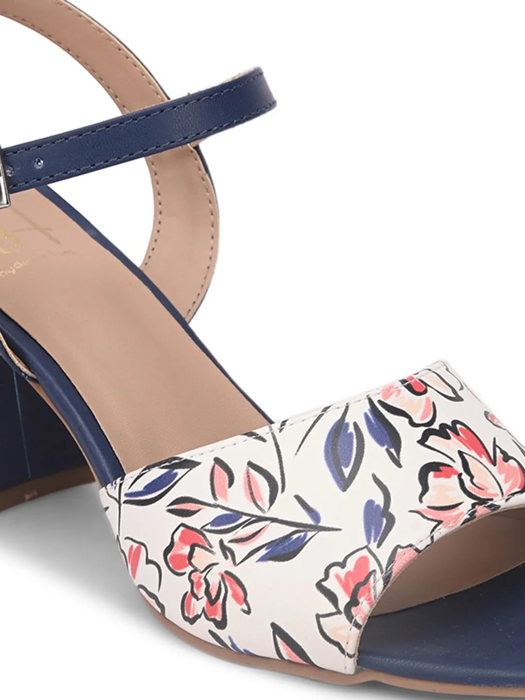 Hydes N Hues Blue Printed Block Sandals