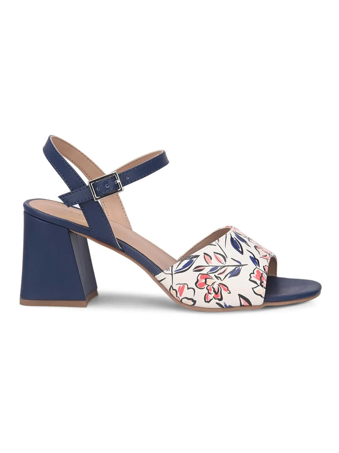Hydes N Hues Blue Printed Block Sandals