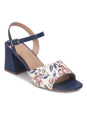 Hydes N Hues Blue Printed Block Sandals