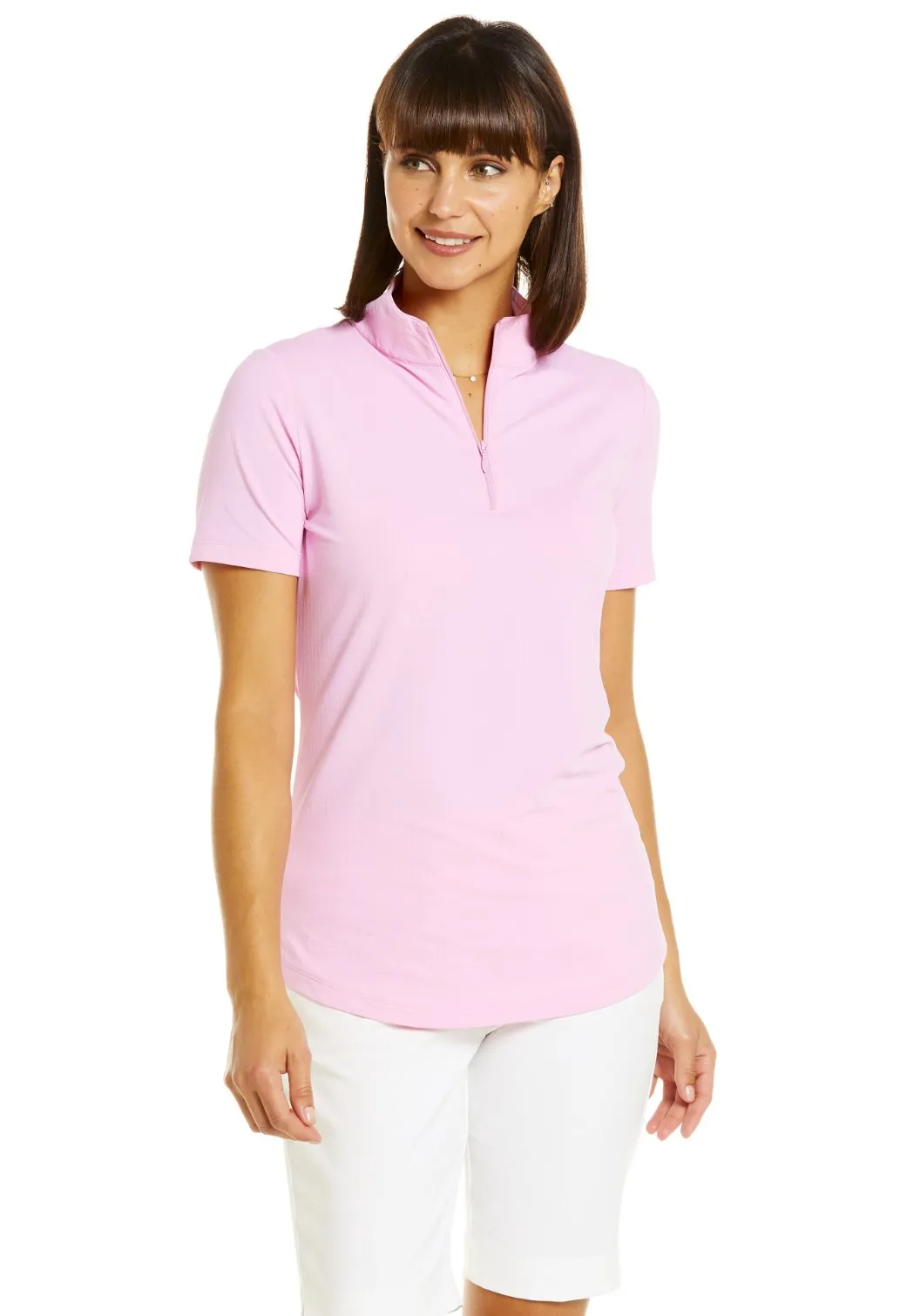 IBKUL Short Sleeve Mock Neck