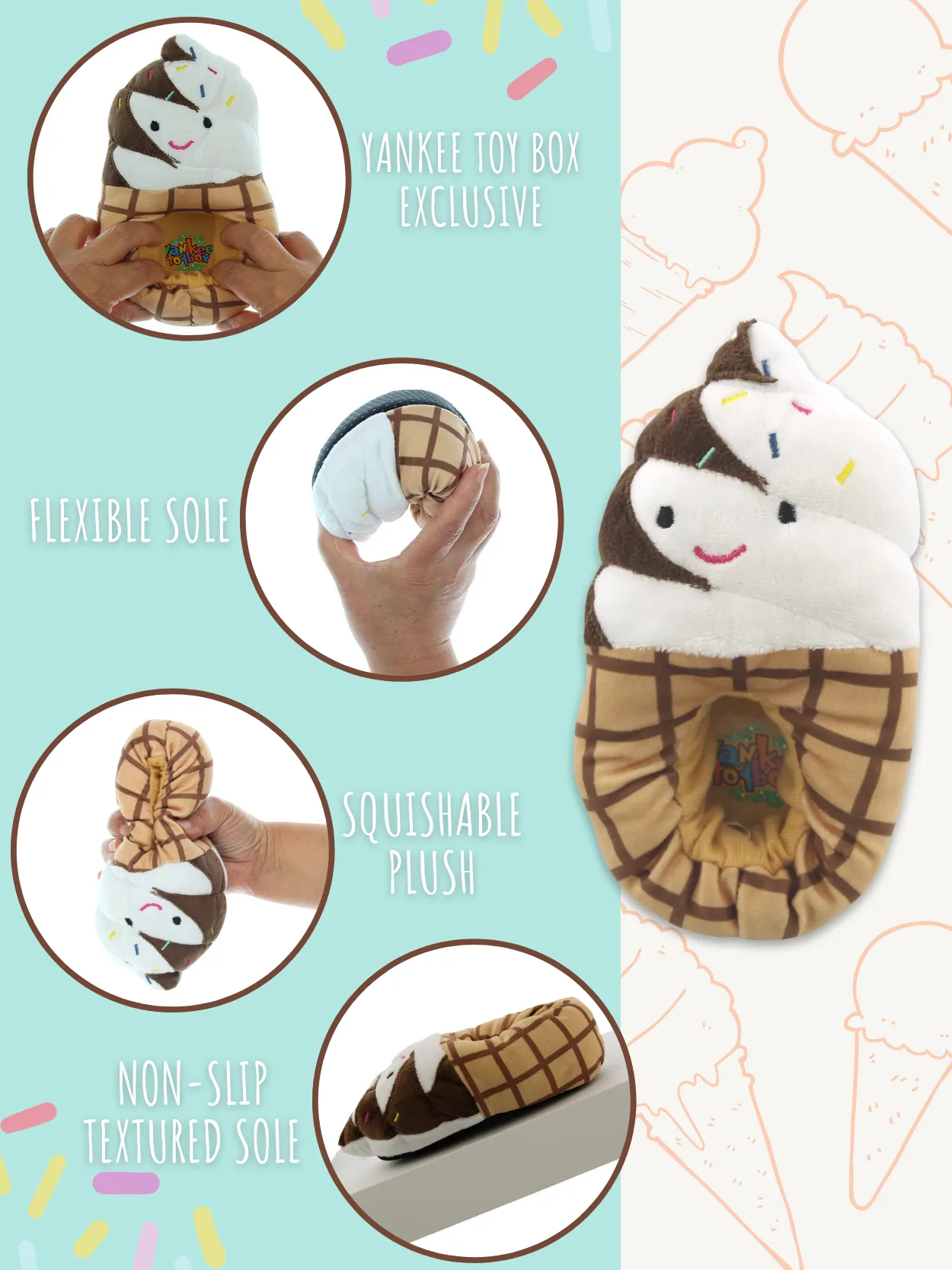Ice Cream Plush Slippers