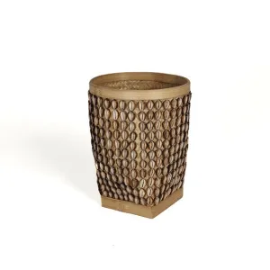 Indonesian Beaded Baskets XL- Nat/Shell