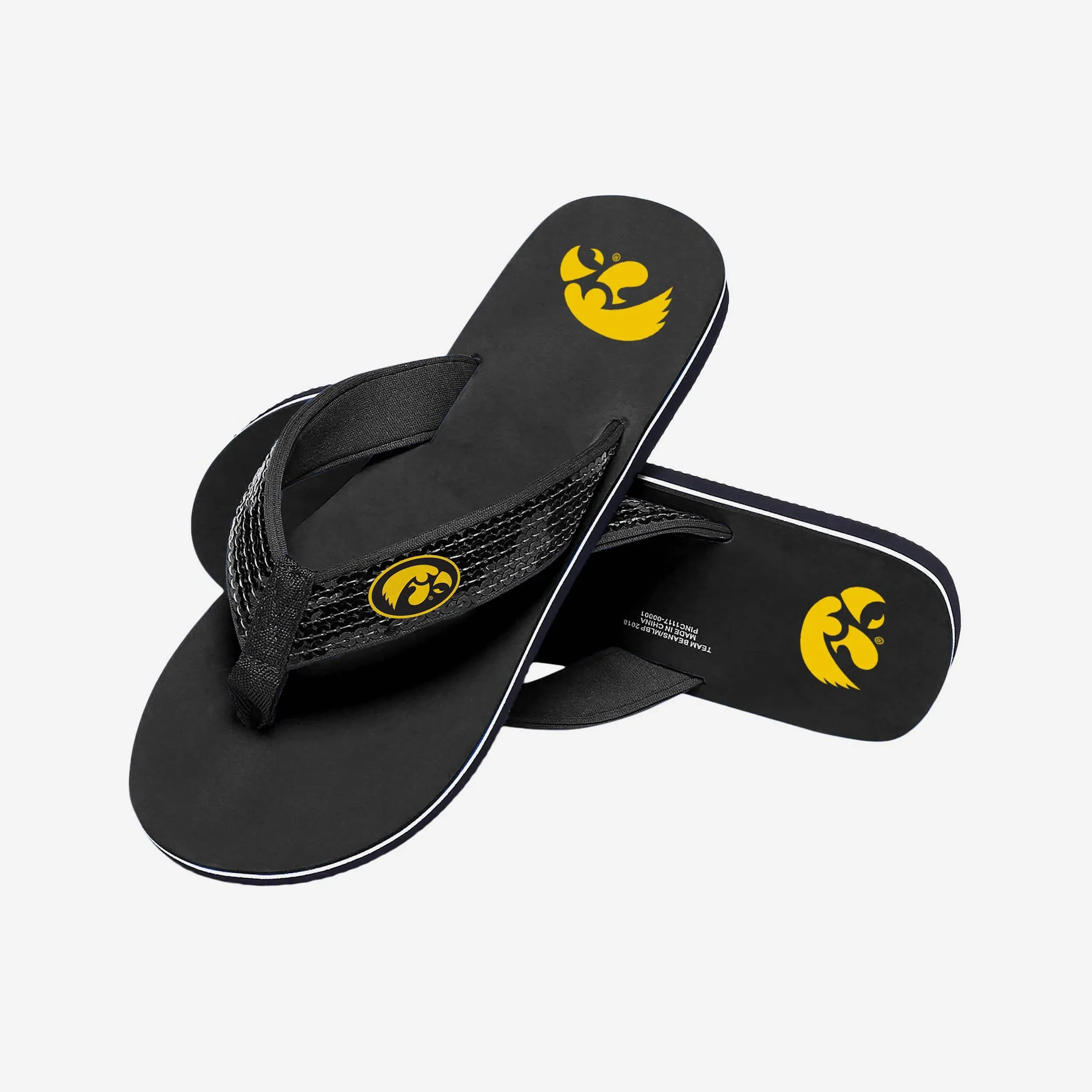 Iowa Hawkeyes Womens Sequin Flip Flop