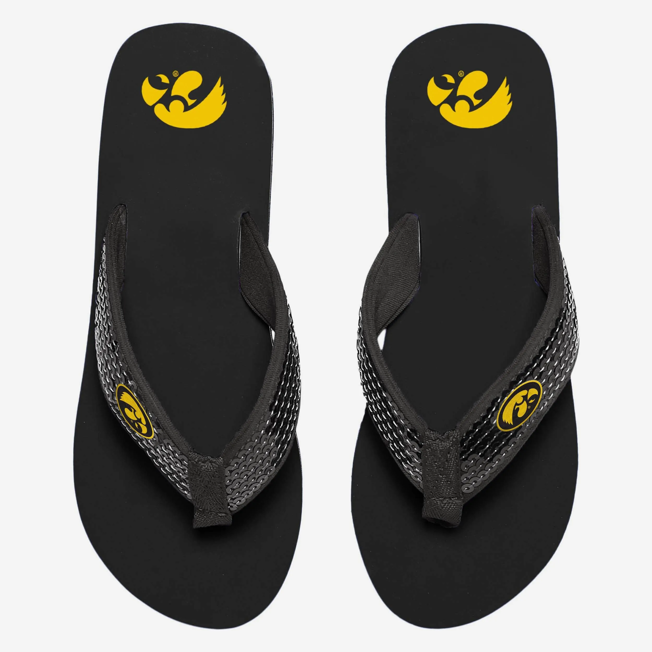 Iowa Hawkeyes Womens Sequin Flip Flop