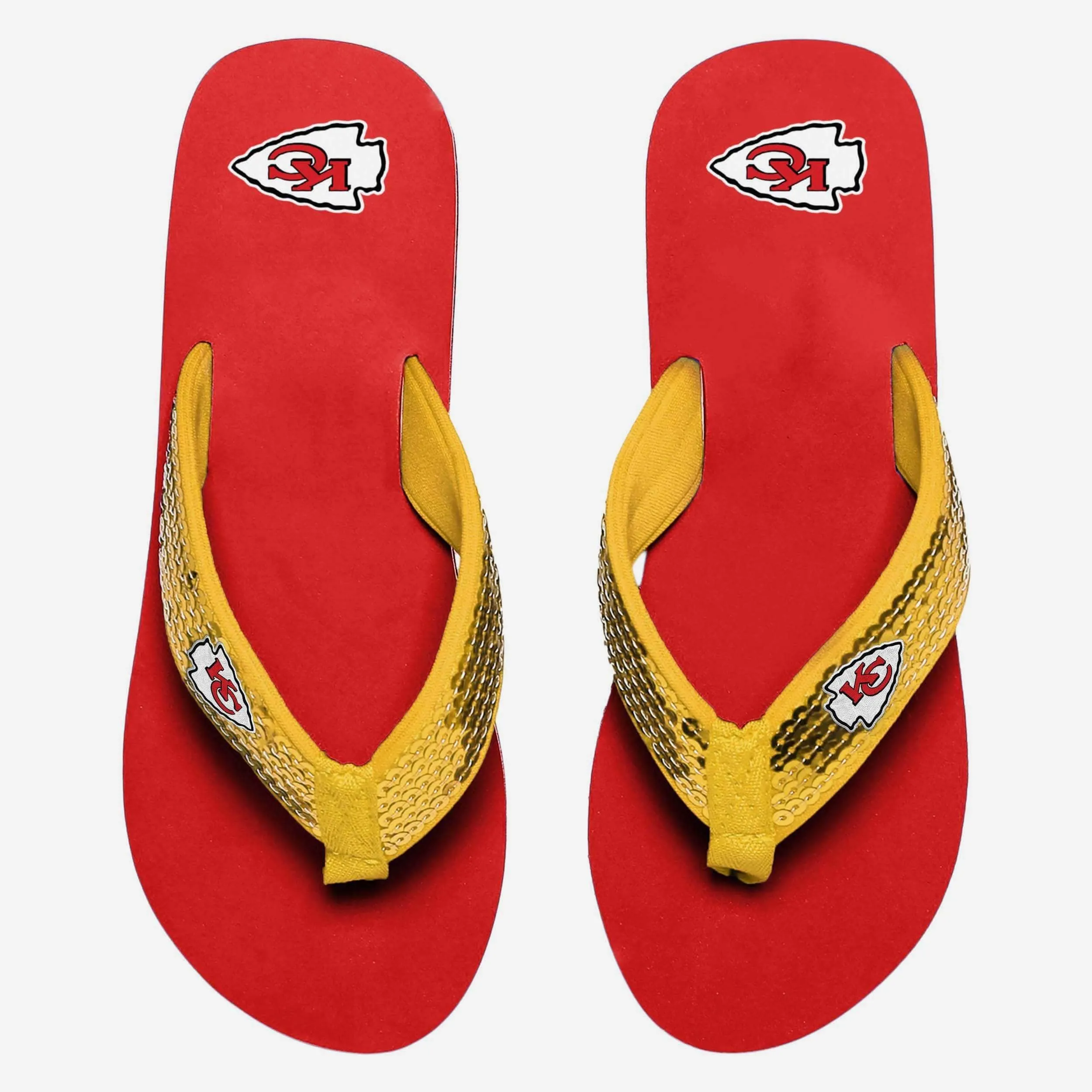 Kansas City Chiefs Womens Sequin Flip Flop