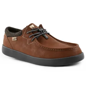 KickBack Haven Leather Men's Lightweight Water Resistant Slip On Shoe Red Brown