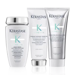Kérastase Symbiose Moisturising Anti Dandruff Shampoo, Exfoliating Treatment & Detangling Conditioner