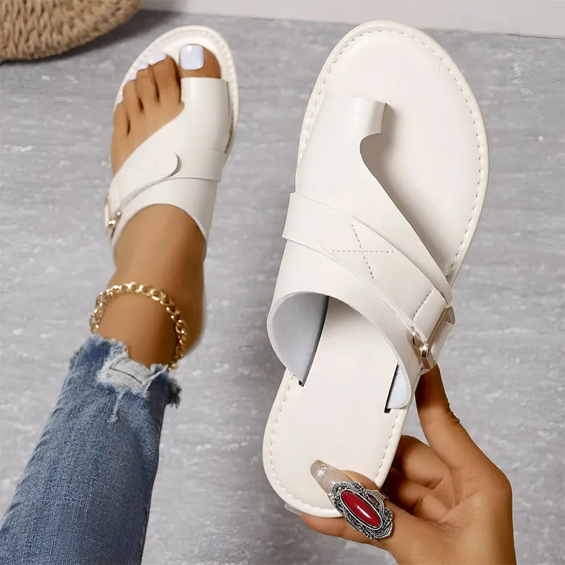 Lightweight Casual Fashion Split Toes Style Flat Sandals