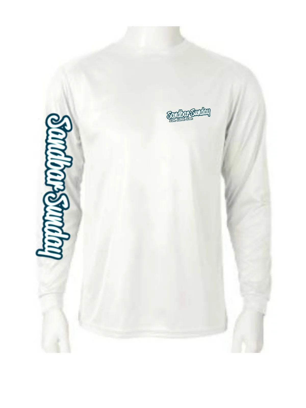 Long Sleeve Performace Tee with Royal Blue Logo, Sebastian Inlet
