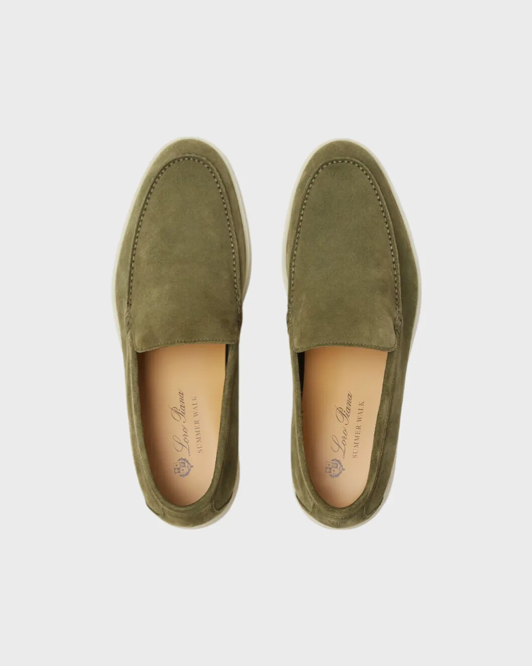 Loro Piana Summer Walk Loafers  Suede Murano Green