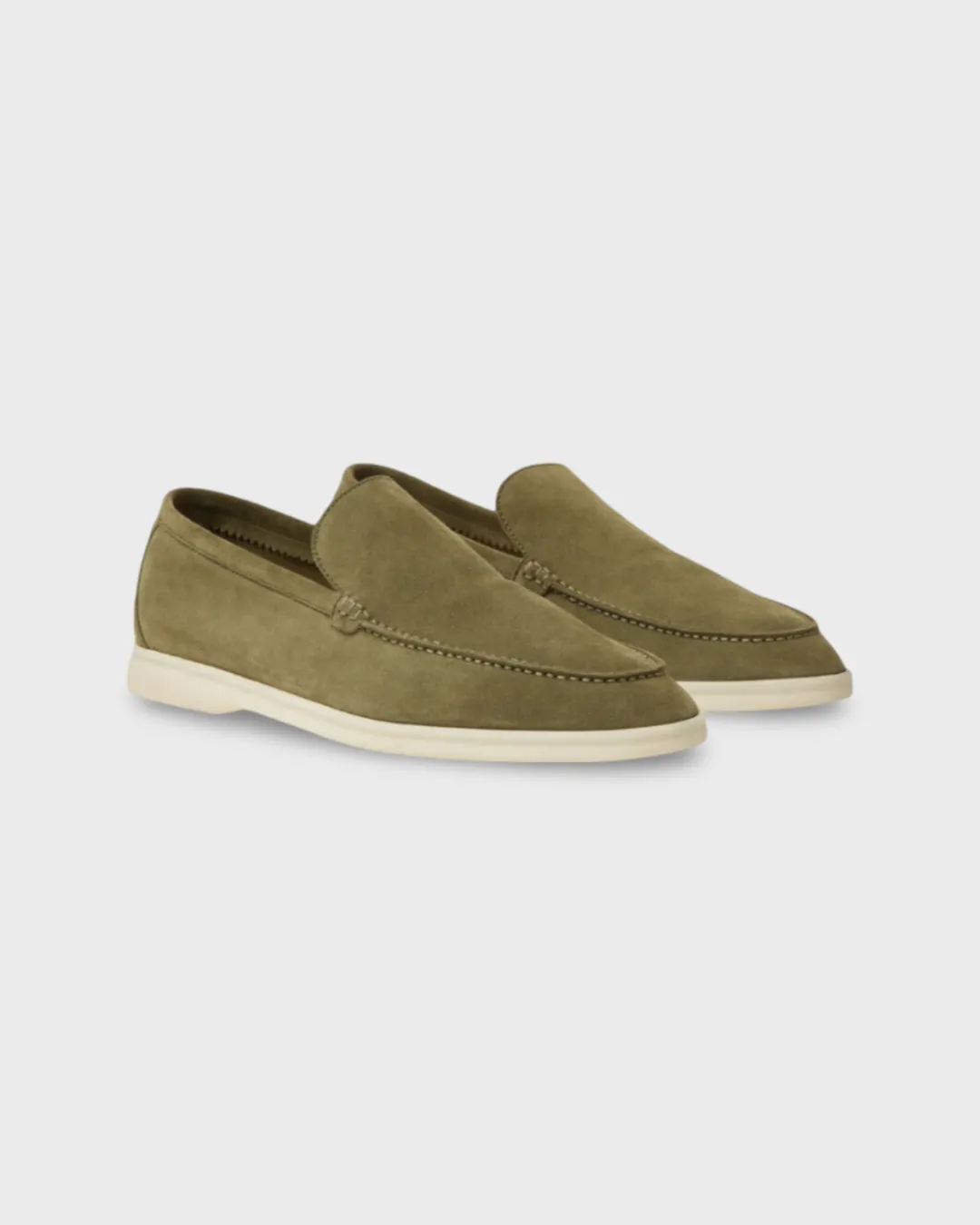 Loro Piana Summer Walk Loafers  Suede Murano Green