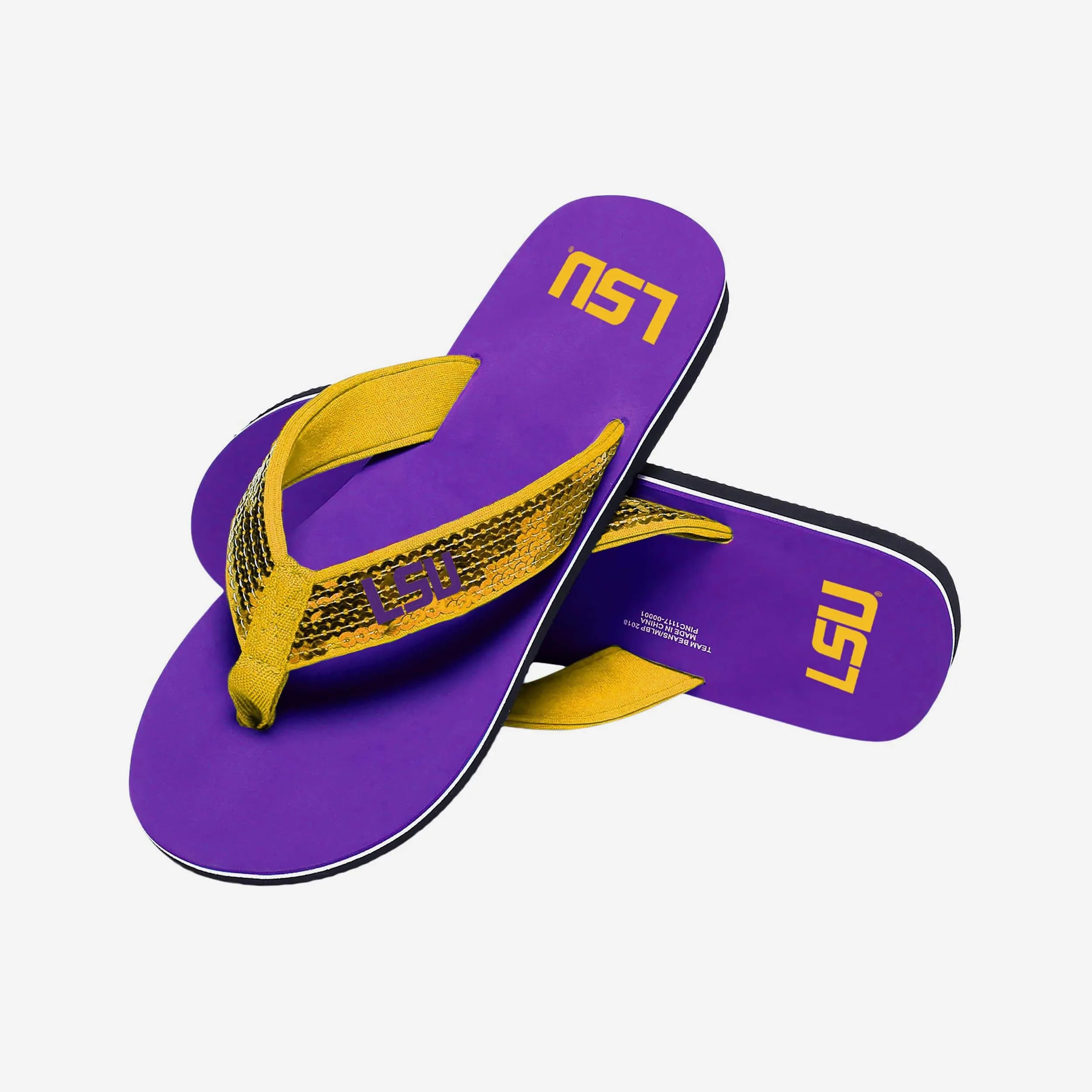 LSU Tigers Womens Sequin Flip Flop