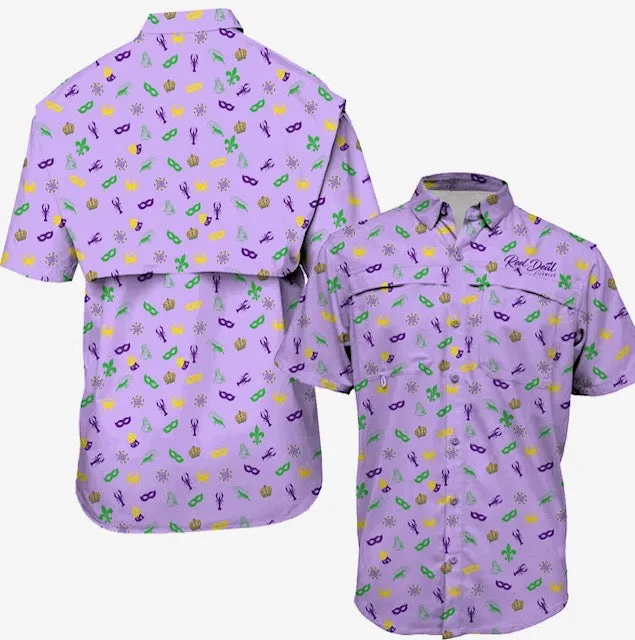 Mardi Gras Button Up Short Sleeve (BU4)