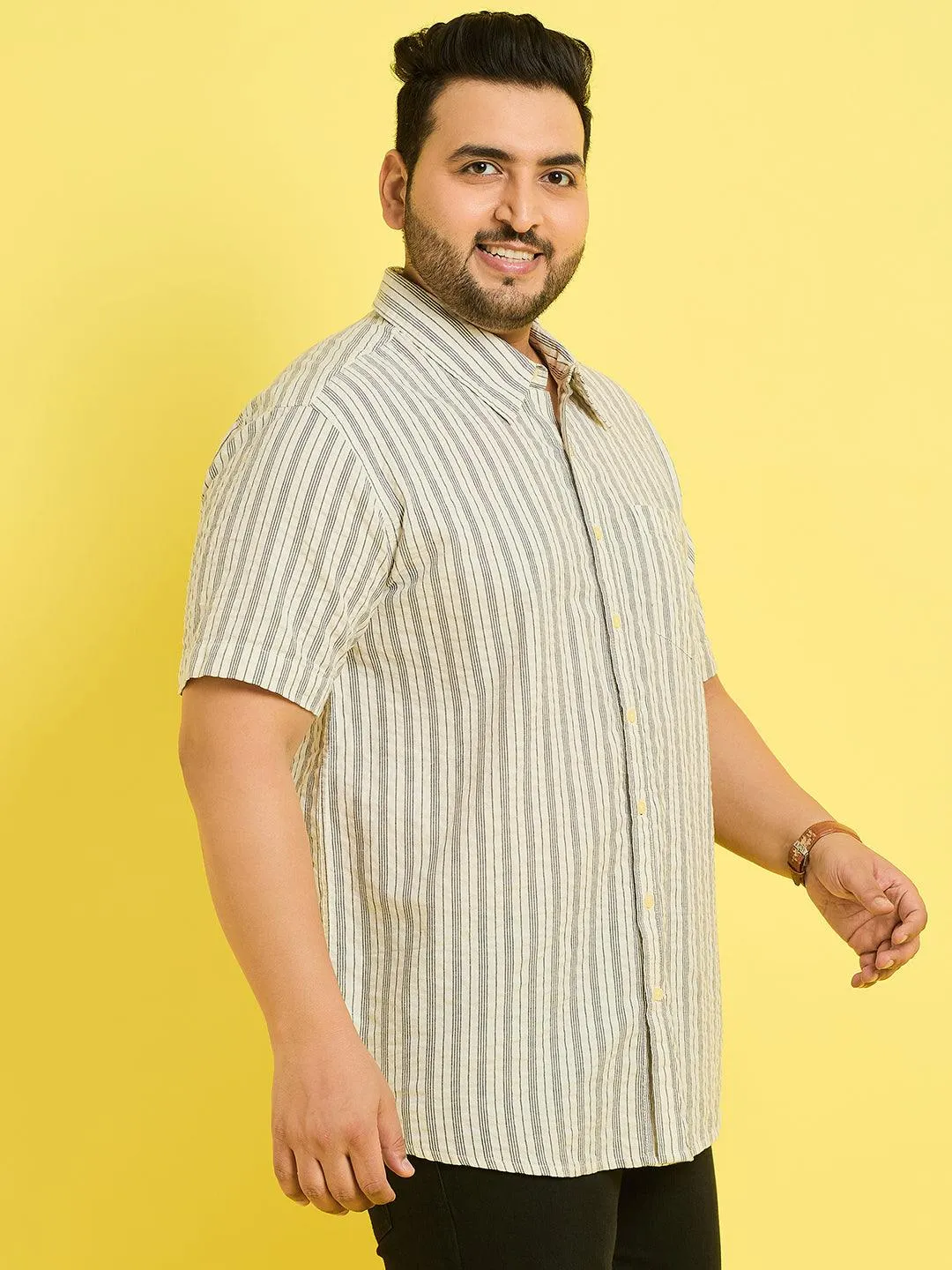 Men Plus Size Ventura Striped Shirt
