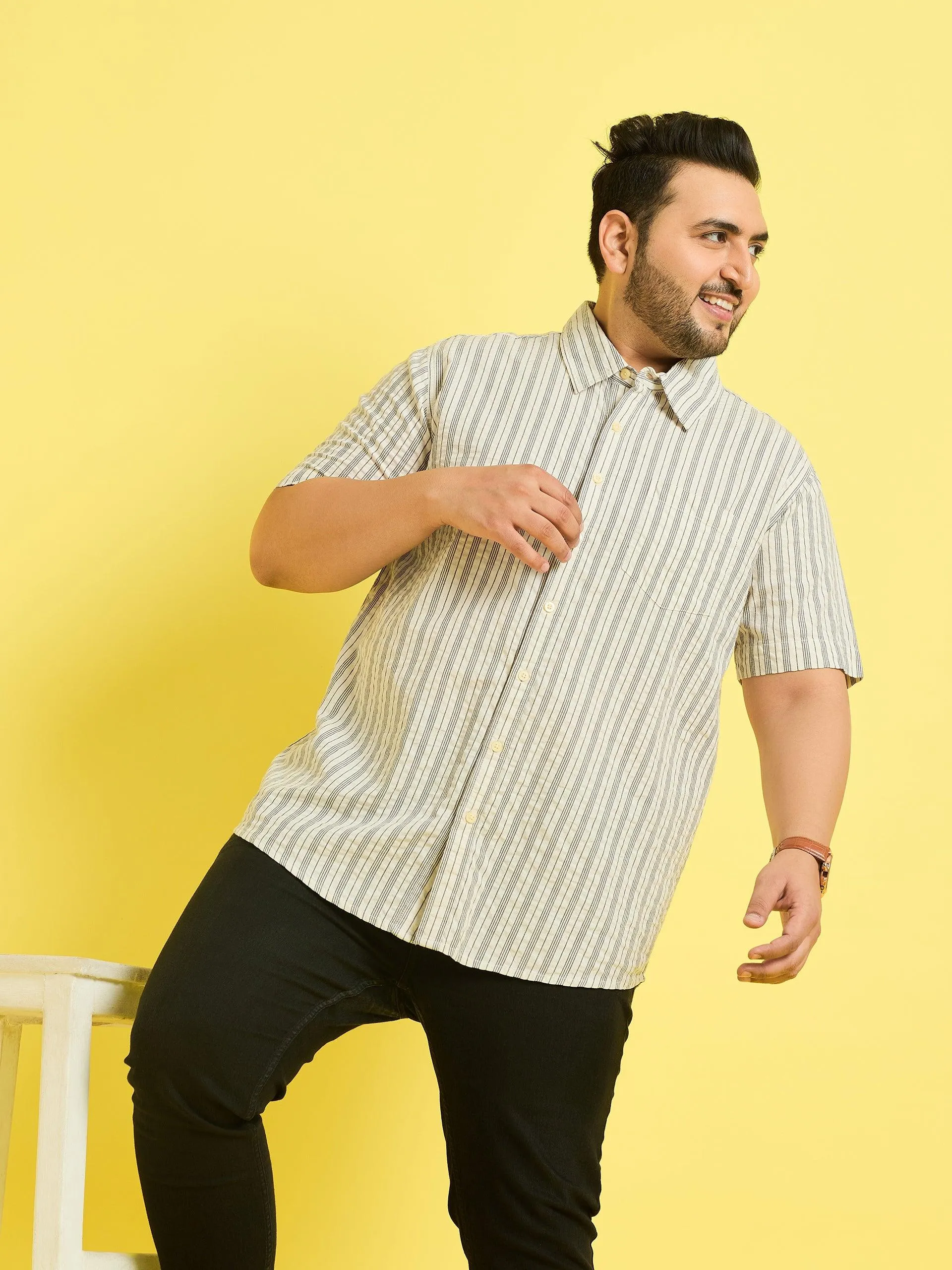 Men Plus Size Ventura Striped Shirt