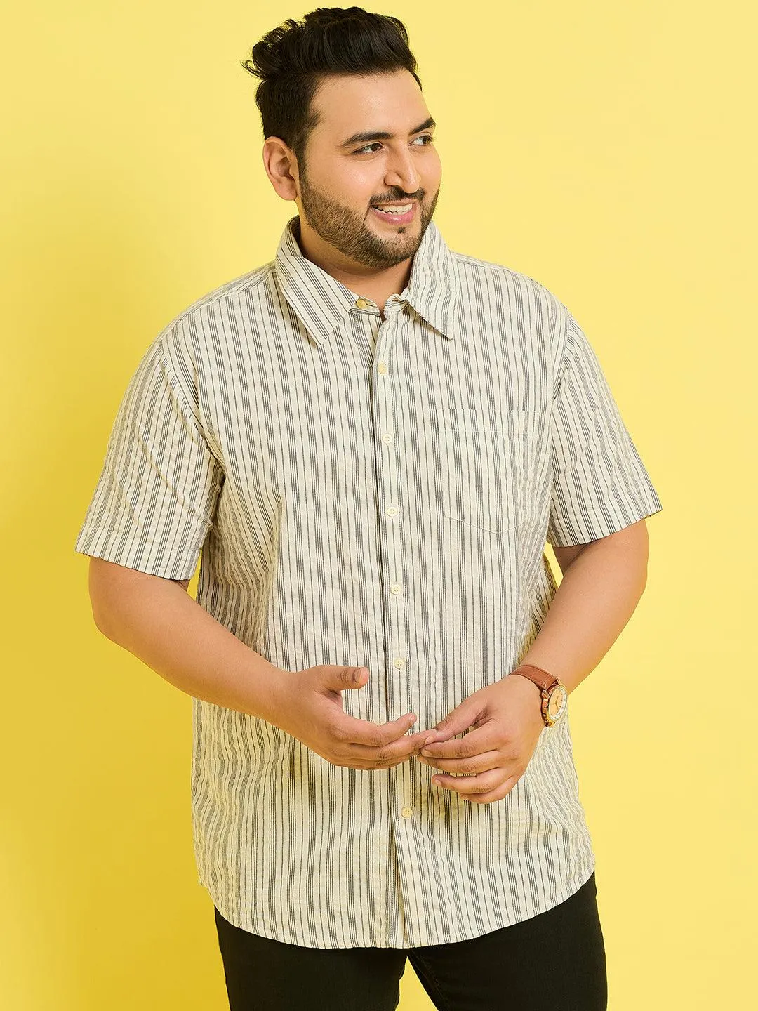 Men Plus Size Ventura Striped Shirt