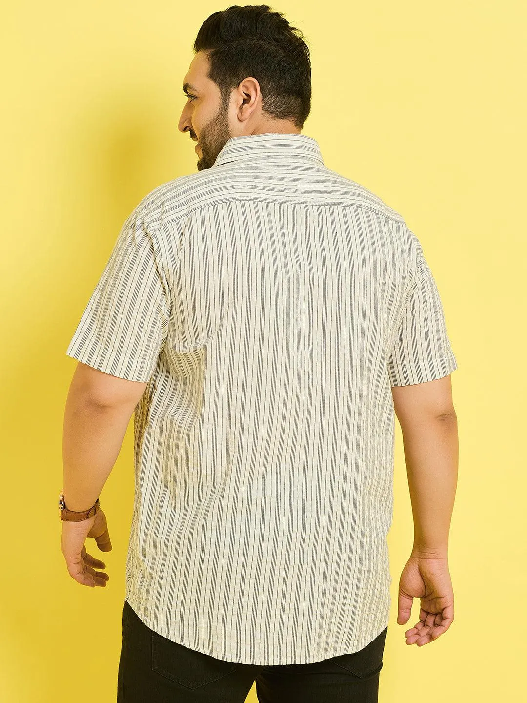 Men Plus Size Ventura Striped Shirt
