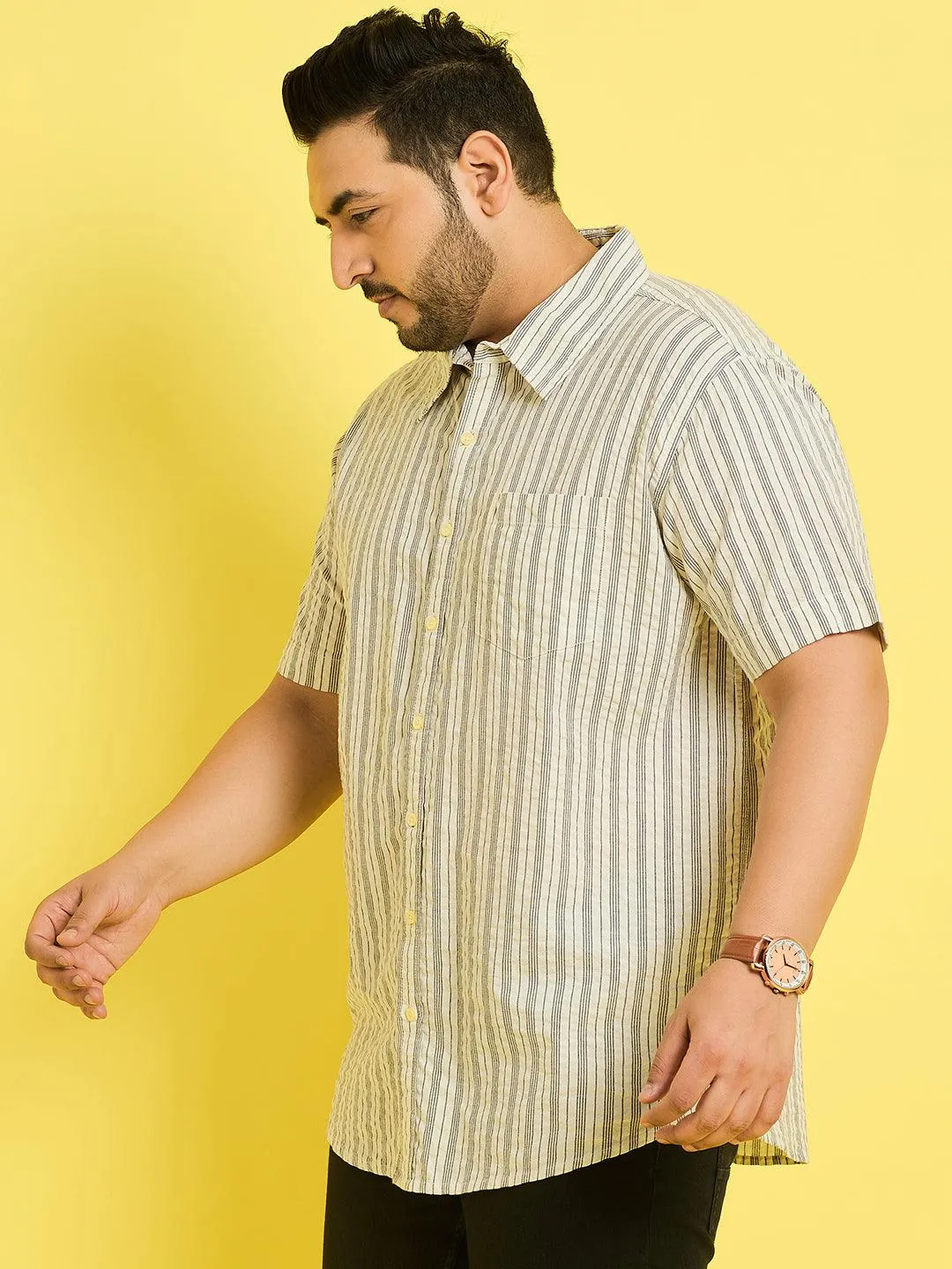 Men Plus Size Ventura Striped Shirt