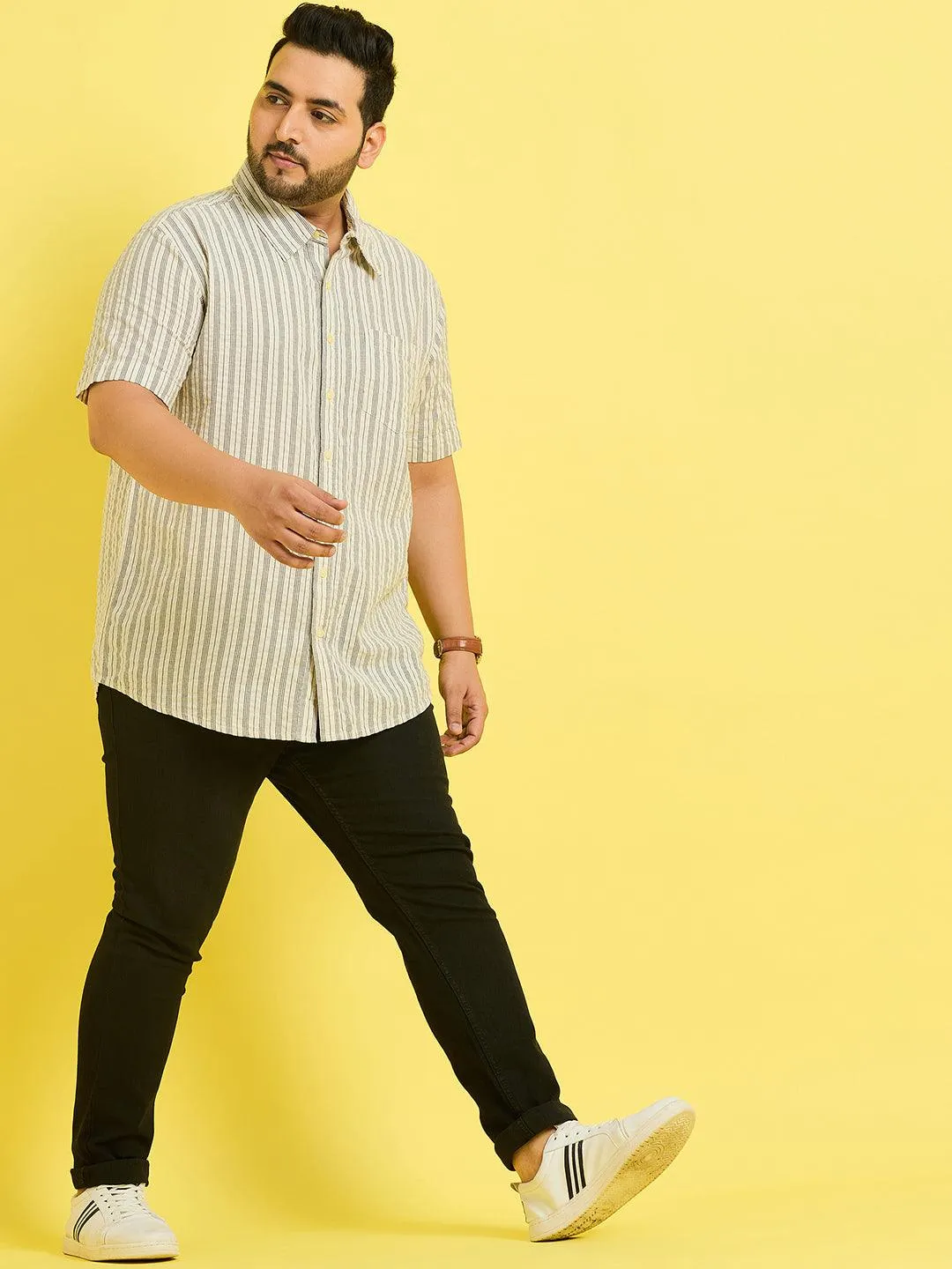 Men Plus Size Ventura Striped Shirt
