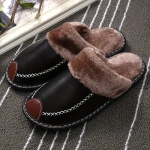 Men's Cozy Plush Indoor Slippers - Anti-Skid Winter Comfort