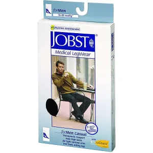Men's Jobst Casual Knee High 15-20 mmHg Black Large
