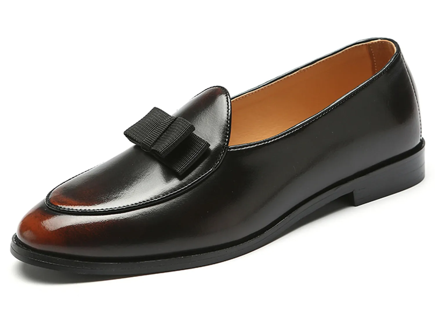 Men's Leather Bow Loafers