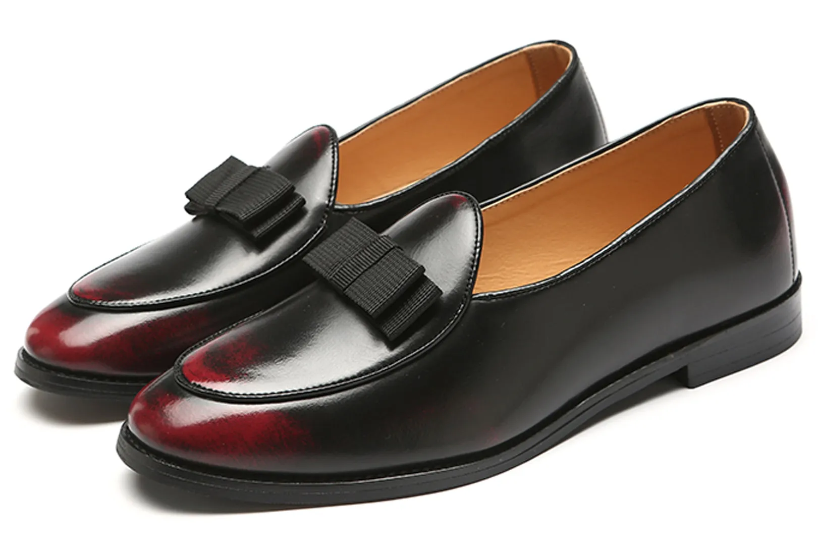 Men's Leather Bow Loafers
