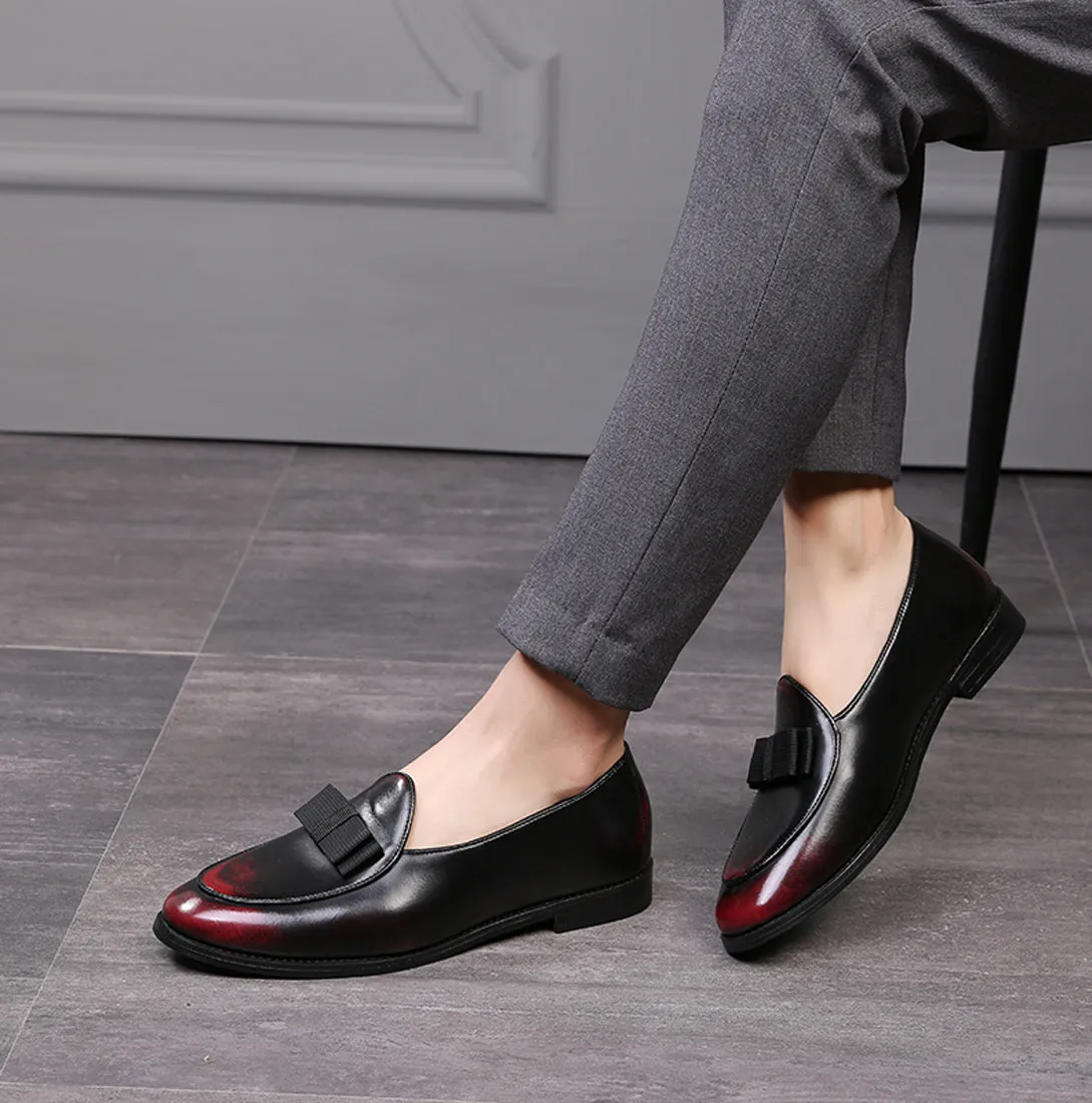 Men's Leather Bow Loafers