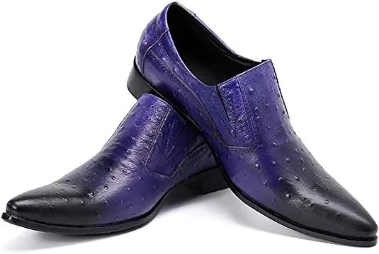 Men's Smoking Loafers Genuine Leather Studded