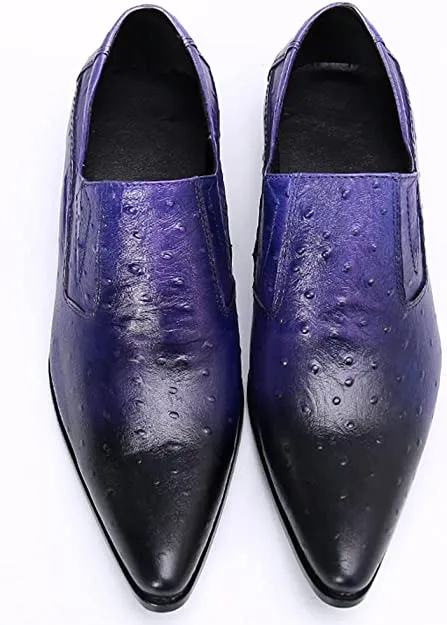 Men's Smoking Loafers Genuine Leather Studded