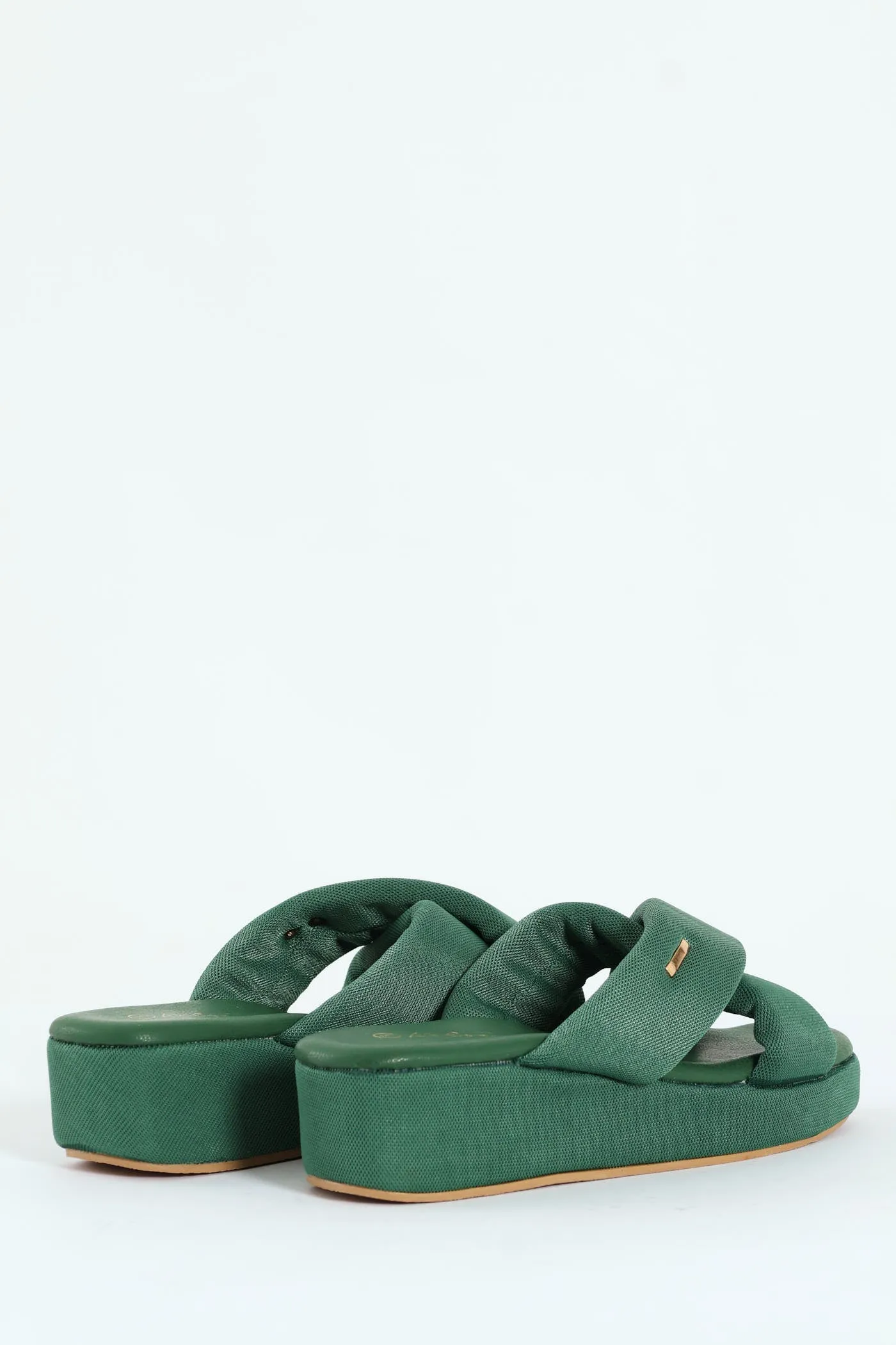Mesh Crosstrap Sandal On Flatform - Sage