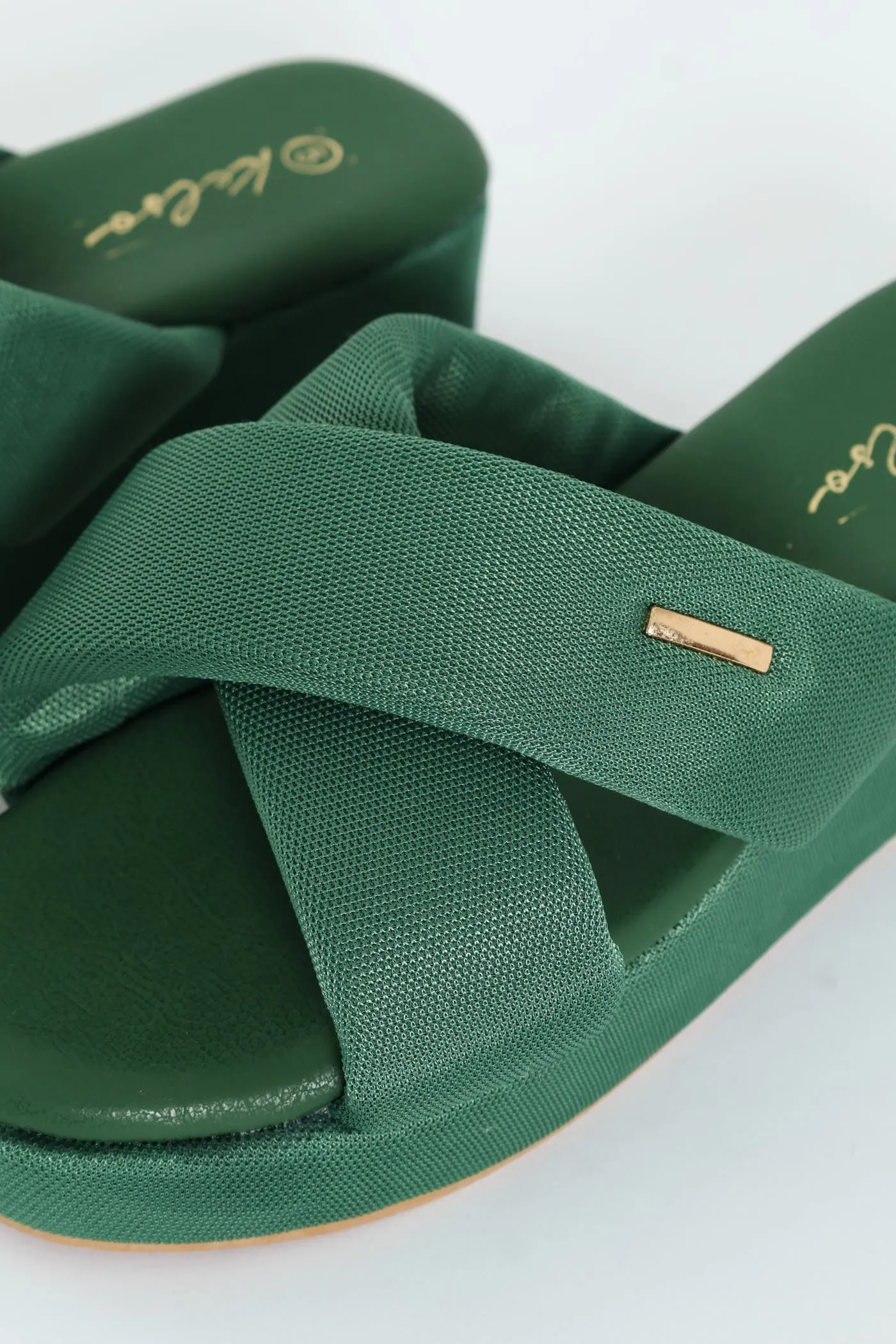 Mesh Crosstrap Sandal On Flatform - Sage