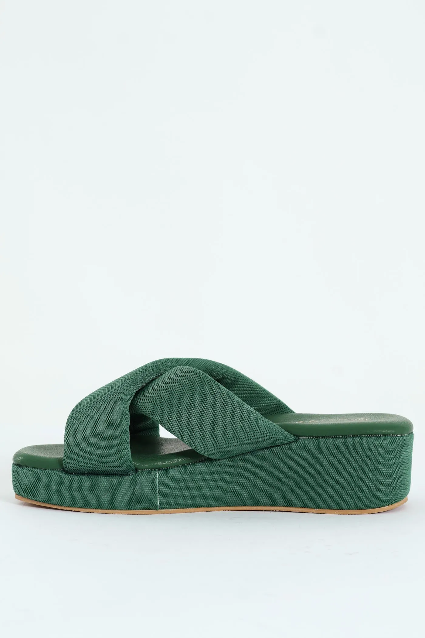 Mesh Crosstrap Sandal On Flatform - Sage