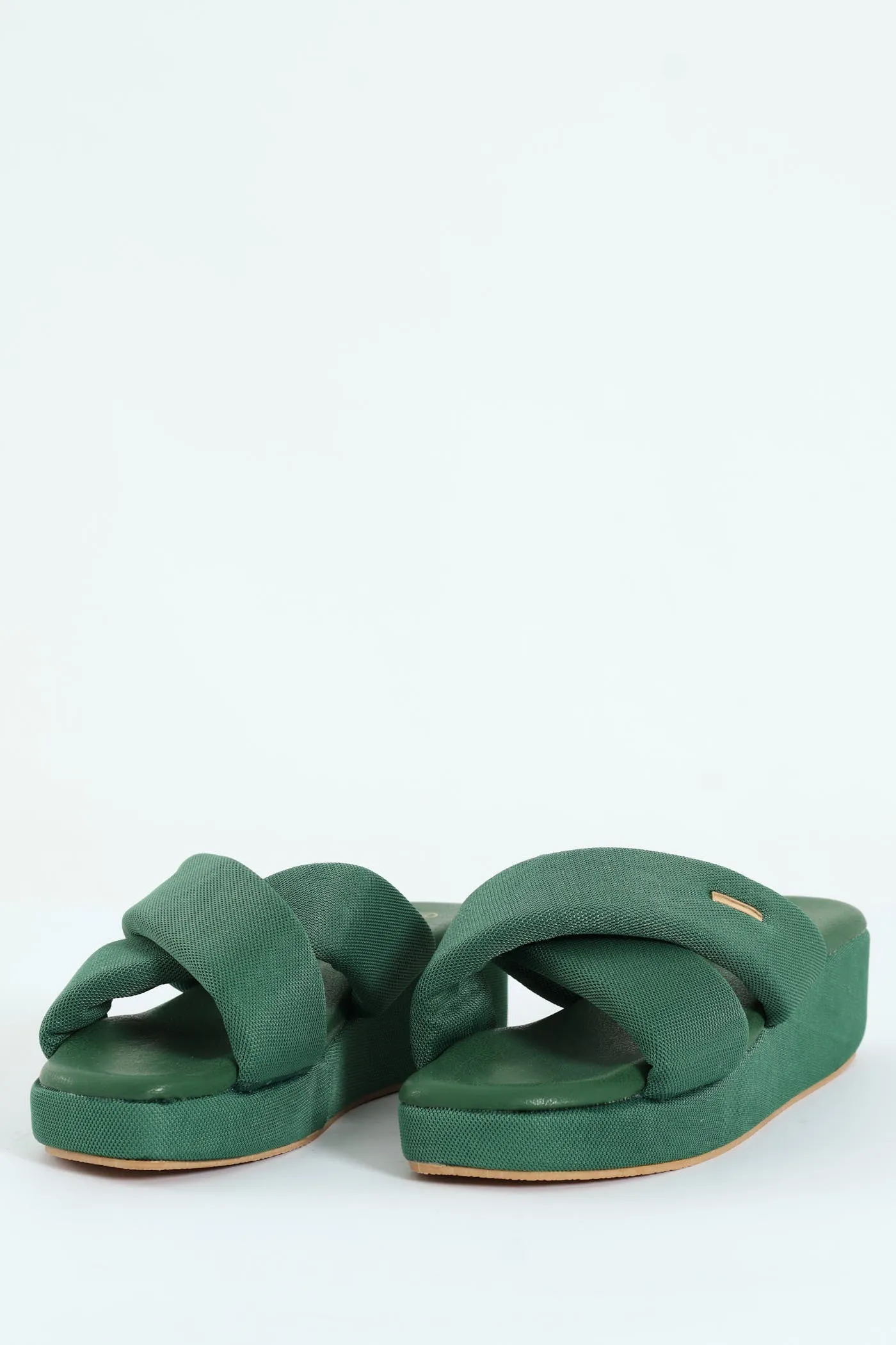 Mesh Crosstrap Sandal On Flatform - Sage