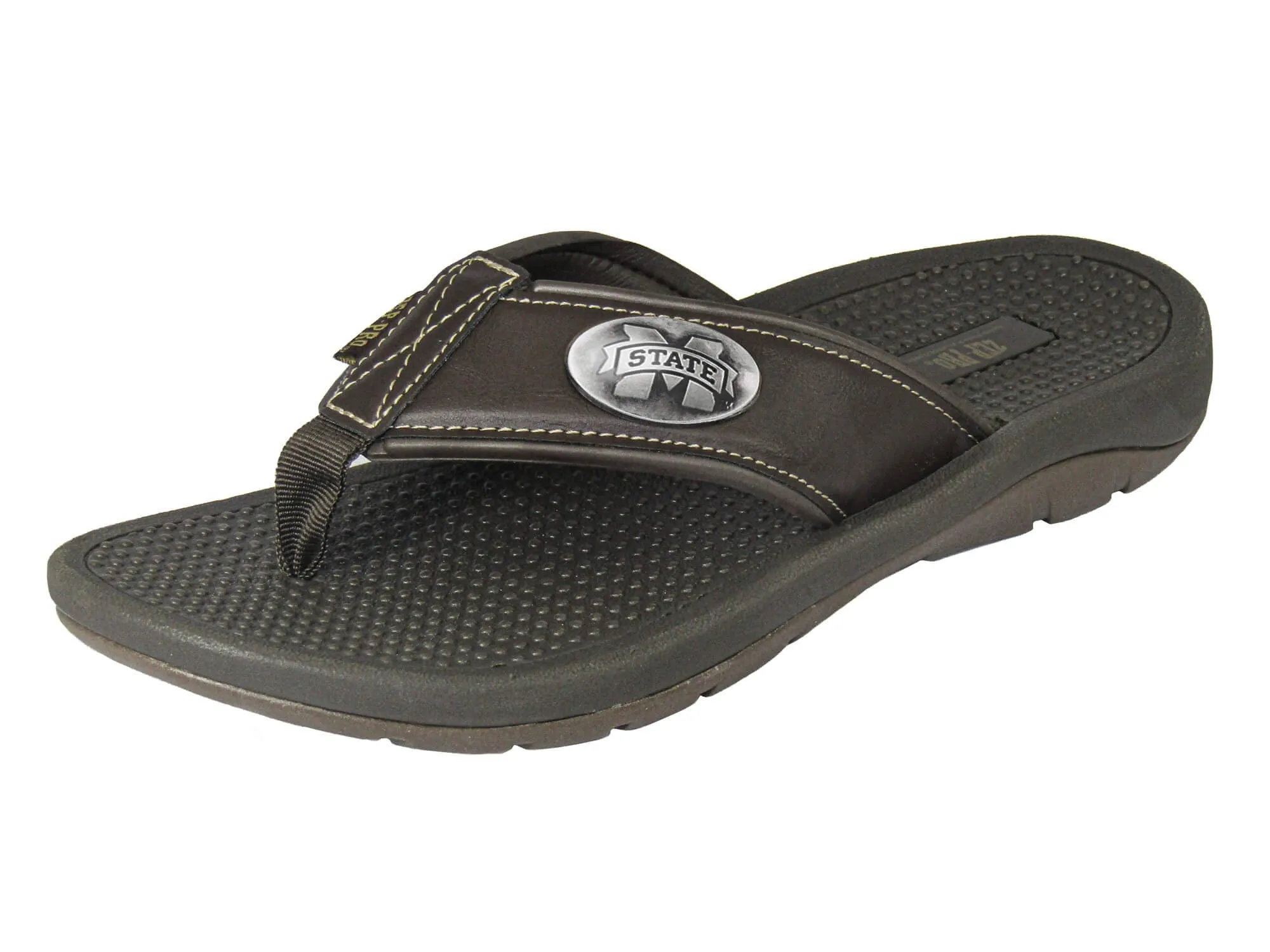 Mississippi State Bulldogs Men's Collegiate Brown Flip Flop Sandal.