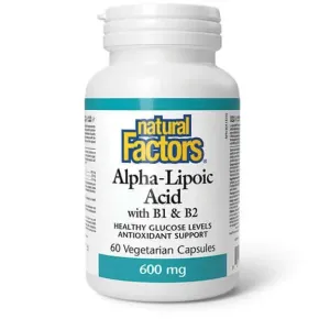 Natural Factors Alpha-Lipoic Acid with B1 & B2 60 Veg Capsules