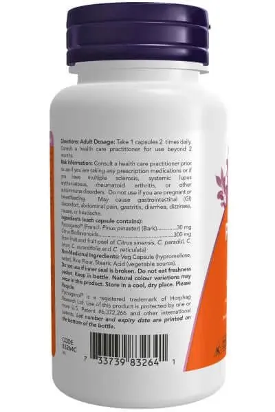 Now Pycnogenol® 30 mg with Bioflavonoids 60 Capsules