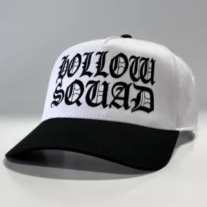 OFFICIAL HOLLOW SQUAD Xavier Wulf COLLAB White Crown Black Brim SnapBack Cap Hat Custom Embroidered