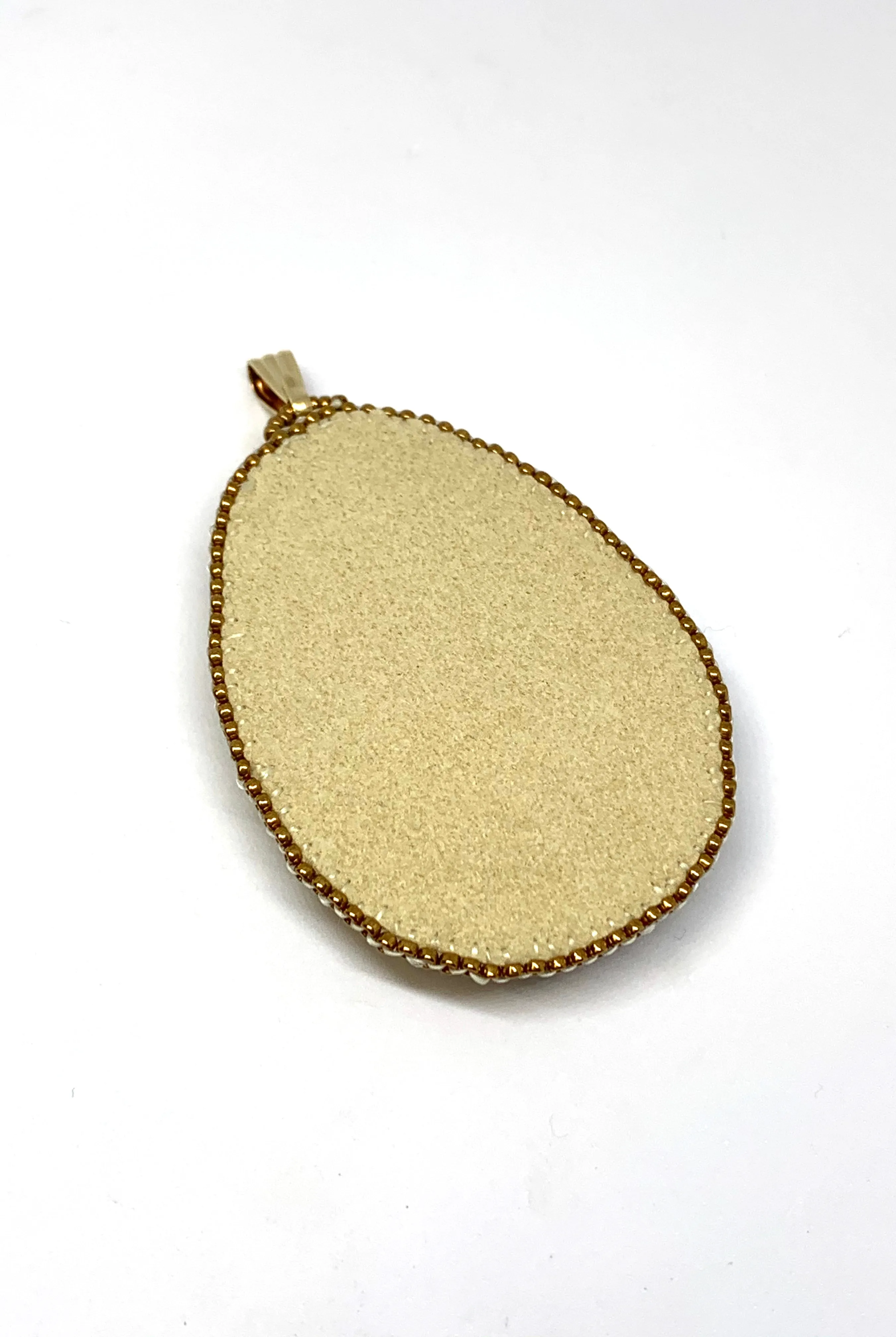 Picture Jasper Bead Embroidered Pendant
