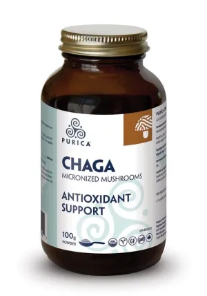 Purica Chaga Powder 100 Grams, Antioxidant Support