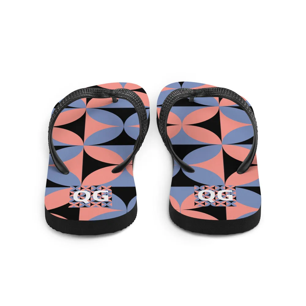 QG Pastel Motif Flip-Flops