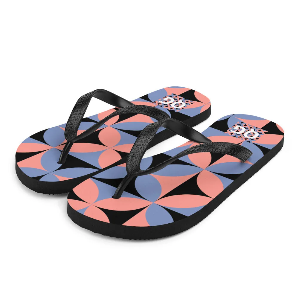 QG Pastel Motif Flip-Flops