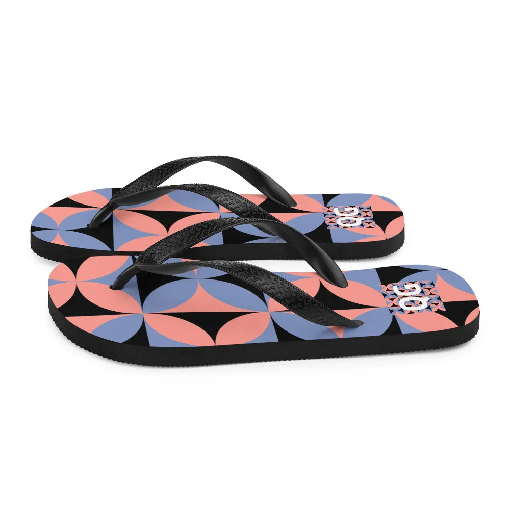 QG Pastel Motif Flip-Flops