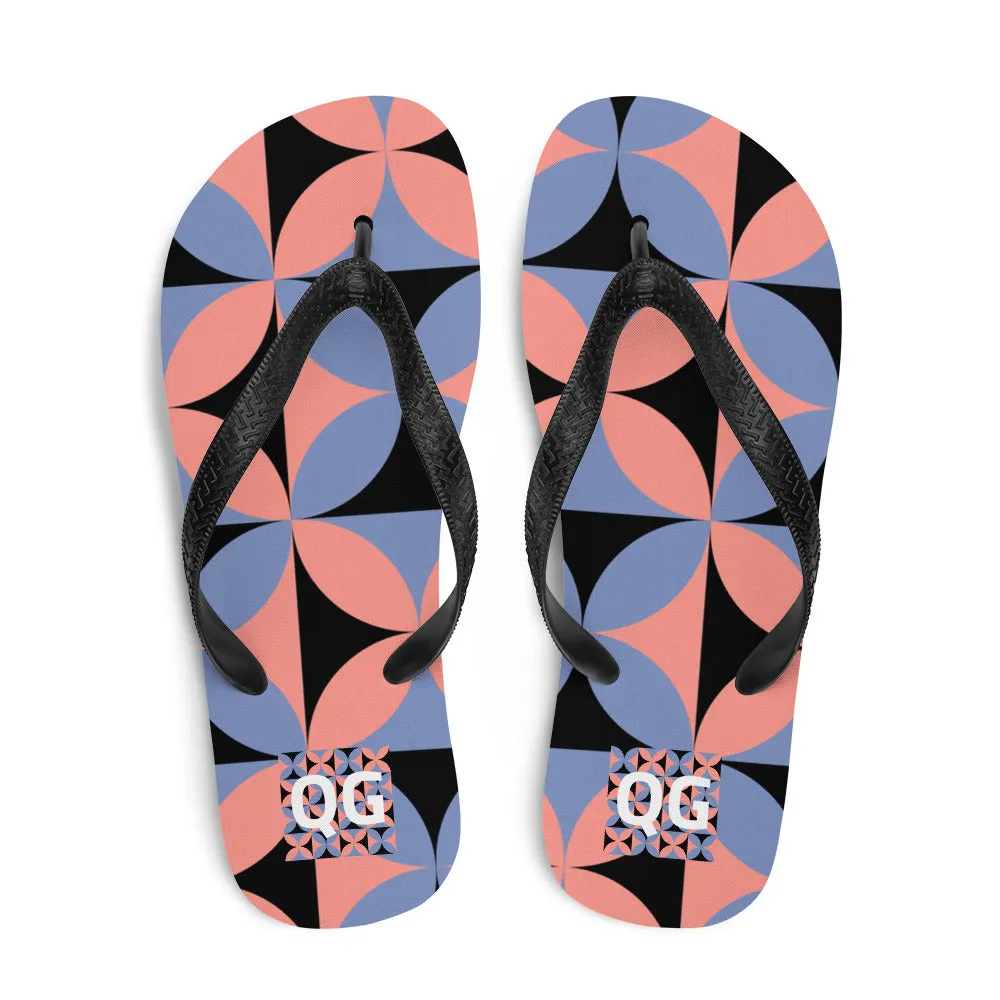QG Pastel Motif Flip-Flops