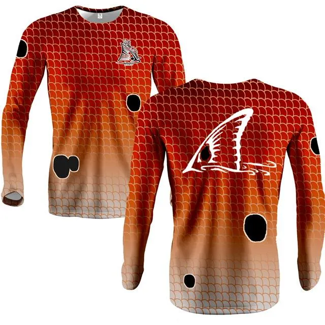 Redfish Scales Orange Long Sleeve Performance Dri-Fit (LS21)