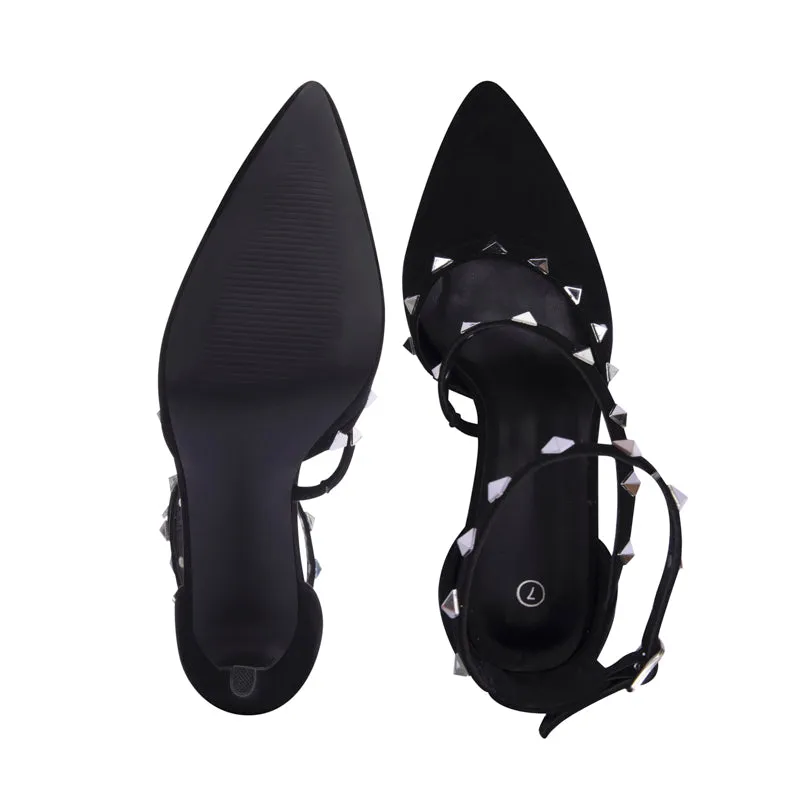 Rivet Heeled Sandals Mysoft