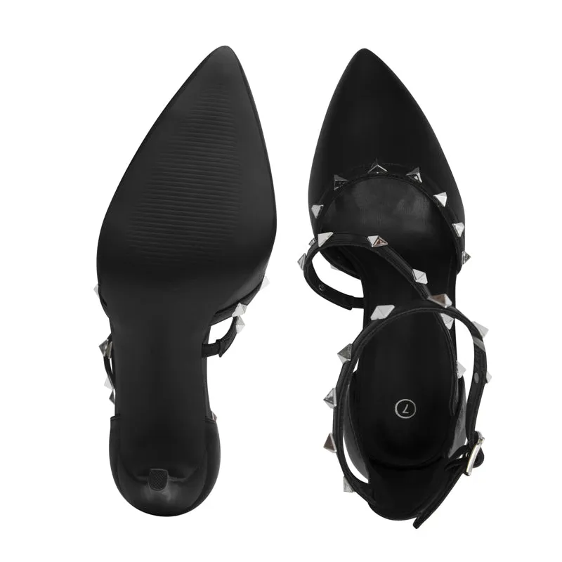 Rivet Heeled Sandals Mysoft