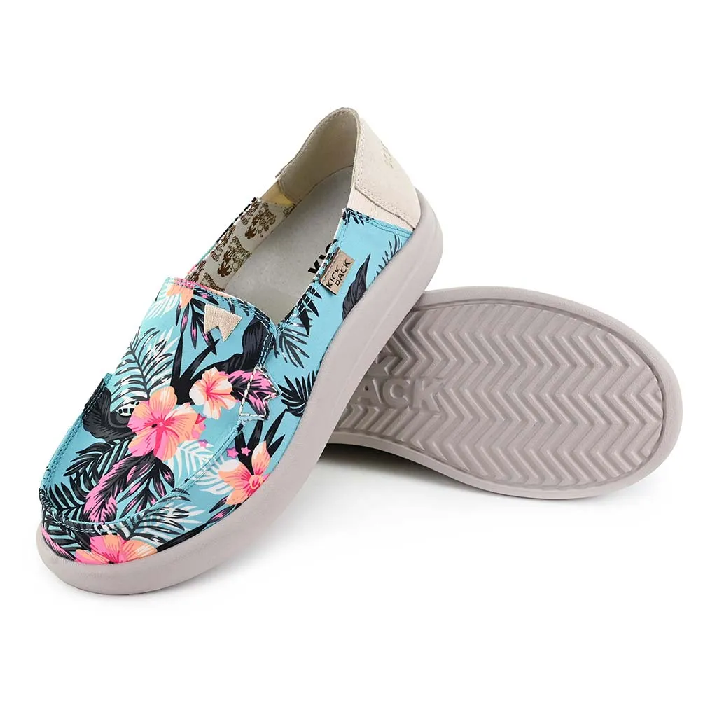 Rizzo Blue Palm Print
