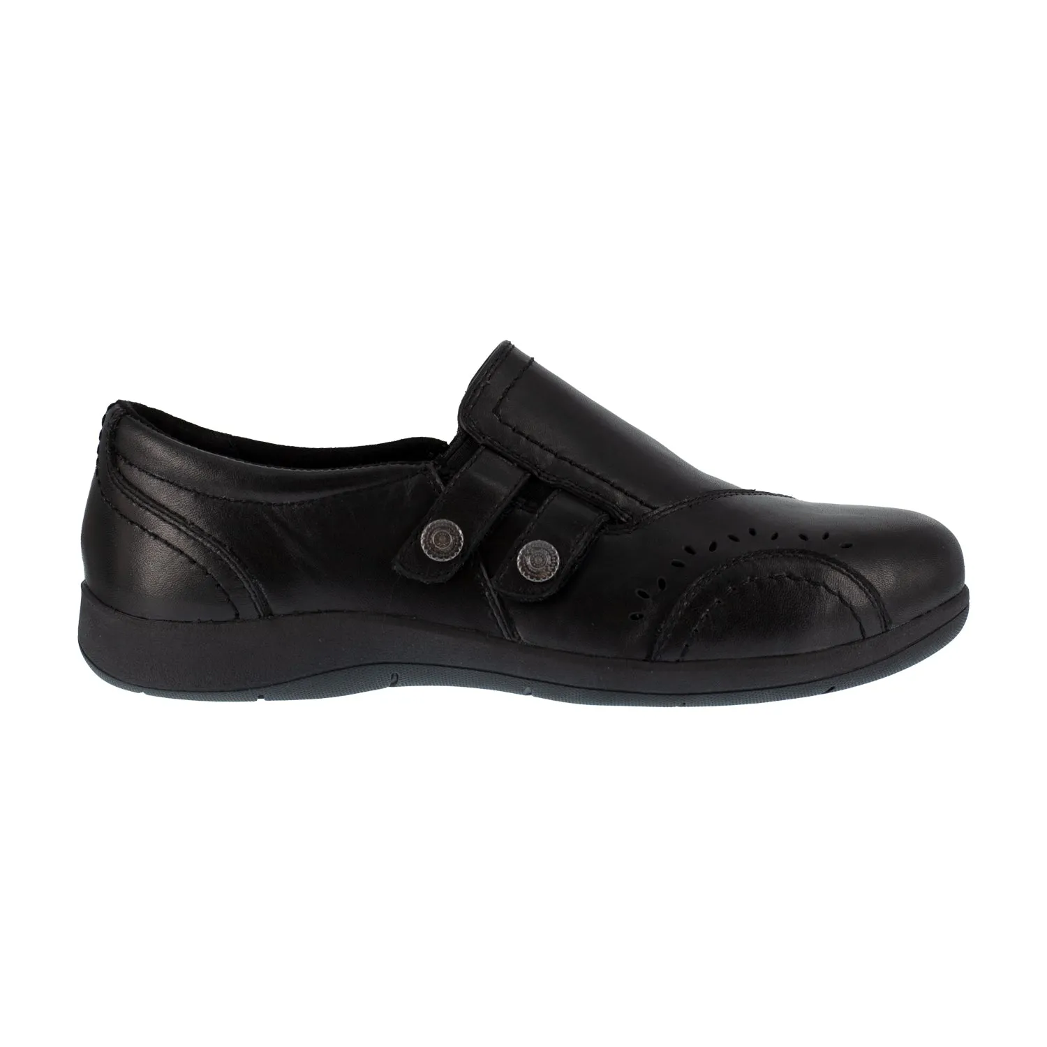 Rockport Womens Black Leather Loafers Daisy Work Slip-On AT 6.5 M