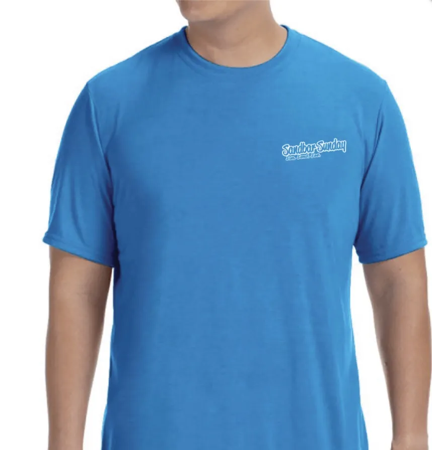 Sandbar Sunday Men's Short Sleeve Performance Tee in Sapphire